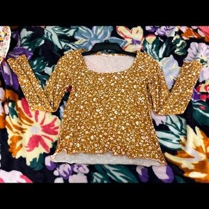 Yellow with flowers crop top